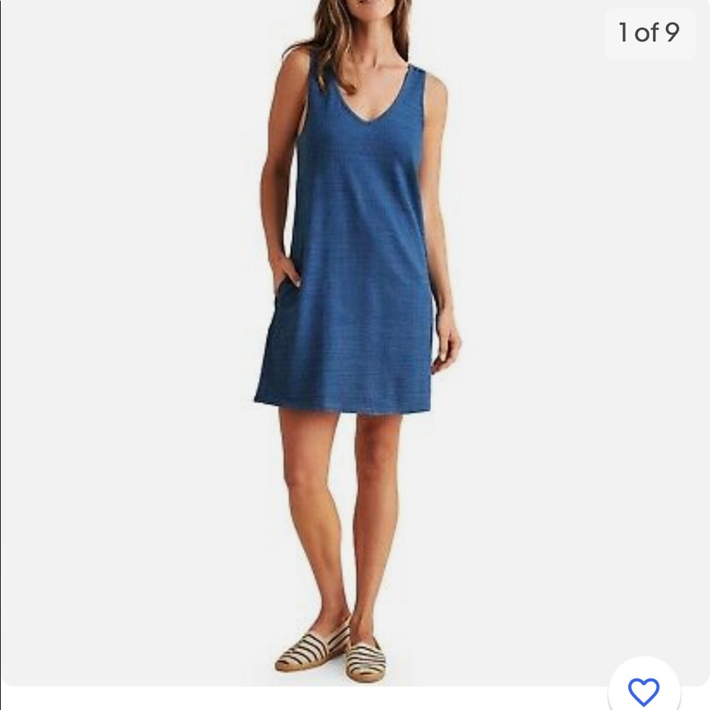 Faherty Knit Dress Sz Small Georgia Tank Indigo color Like New